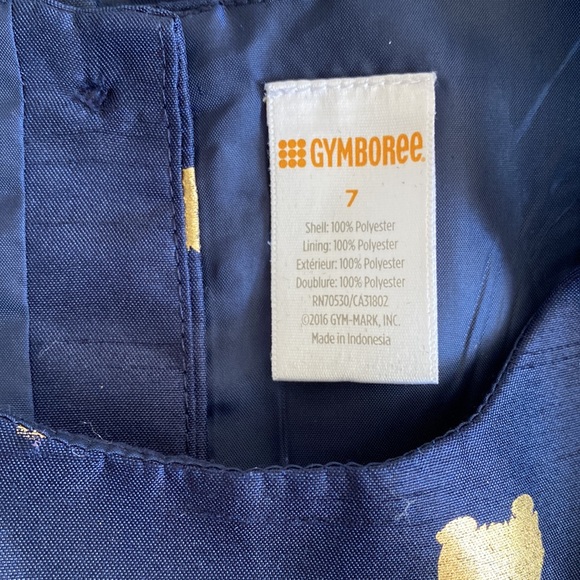 NEW Gymboree Sleeveless Girl 7 Navy Gold Scottie Dog Party Formal Dress Holidays - Picture 6 of 8